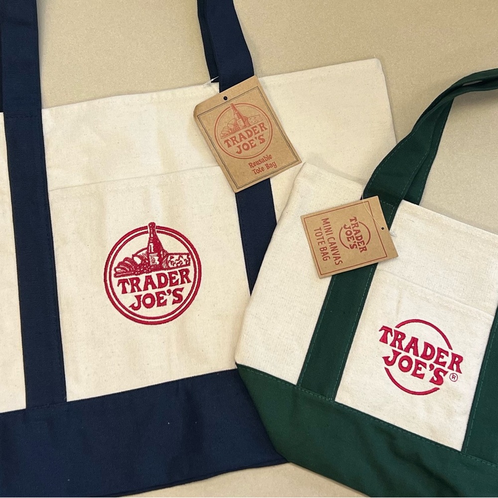 Trader Joe's Canvas Tote Bags (Mommy and Me Set)